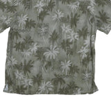 BATIC BAY Mens Green Rayon Hawaiian Shirt L Relaxed Fit Tropical Palm Print