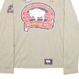 FILA Mens Beige & Red Graphic Long Sleeve Crew Neck T-Shirt S Cotton Blend