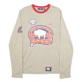 FILA Mens Beige & Red Graphic Long Sleeve Crew Neck T-Shirt S Cotton Blend
