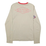 FILA Mens Beige & Red Graphic Long Sleeve Crew Neck T-Shirt S Cotton Blend