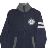 NAUTICA Mens Navy & Grey Tommy Hilfiger Patterned Jumper Collared Full Zip