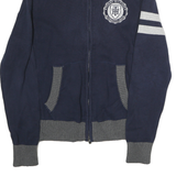 NAUTICA Mens Navy & Grey Tommy Hilfiger Patterned Jumper Collared Full Zip