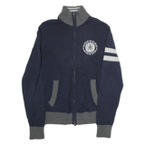NAUTICA Mens Navy & Grey Tommy Hilfiger Patterned Jumper Collared Full Zip