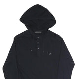FRENCH CONNECTION Mens Black Hoodie S Cotton Blend Pullover Hooded Top