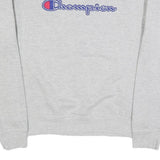 CHAMPION Mens Grey Crew Neck L Cotton Blend Logo Sweatshirt Pullover