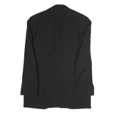 Mens Black Cotton Classic Button Jacket L Formal Plain Satin Lapel