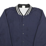 RAWLINGS Mens Navy Blue Button Jacket L Nylon Plain Casual Sportswear