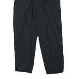 PENN BLACK Womens Cotton Blend Black Relaxed Straight Trousers W24 L24 Zip