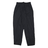 PENN BLACK Womens Cotton Blend Black Relaxed Straight Trousers W24 L24 Zip