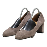 TAMARIS Block Heels Grey Leather Womens UK 6