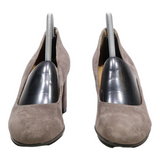 TAMARIS Block Heels Grey Leather Womens UK 6