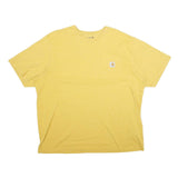 CARHARTT Mens Yellow Pocket T-Shirt 2XL Short Sleeve Crew Neck Casual Shirt