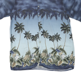 CROFT & BARROW Mens Blue Hawaiian Shirt XL Tropical Palm Print Summer
