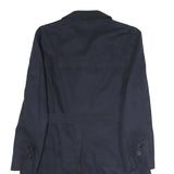 SCHELLENBERG Mens Navy Blue Classic Cotton Blend Jacket L Button Closure Plain