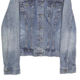 DKNY Womens Blue Denim Button Cotton Classic Jacket L Jeans Vintage Style
