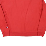 CHAMPION Womens Red Crew Neck L Sweatshirt Cotton Blend Logo Casual Pullover