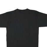 Mens Black Graphic T-Shirt L Short Sleeve Crew Neck Casual Cotton Blend