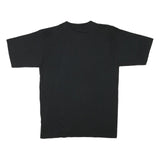Mens Black Graphic T-Shirt L Short Sleeve Crew Neck Casual Cotton Blend