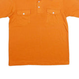FLIGHT-MASTER Mens Orange Cotton Blend Short Sleeve Plain M Polo Shirt