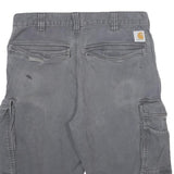 CARHARTT Mens Grey Cargo Shorts M W32 Relaxed Fit Cotton Blend