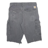 CARHARTT Mens Grey Cargo Shorts M W32 Relaxed Fit Cotton Blend
