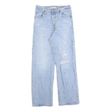 LEVI'S Womens Jeans Blue Regular Straight Denim Light W26 L27 Distressed