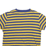 GUESS Mens Yellow & Blue Striped Graphic T-Shirt L Short Sleeve Crew Neck
