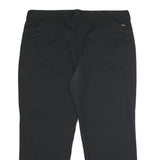 DICKIES Mens Polyester Blend Black Regular Straight Trousers W42 L30 Workwear