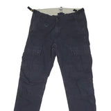 CARHARTT Mens Cotton Blend Navy Regular Cargo Trousers W29 L32 Workwear Zip
