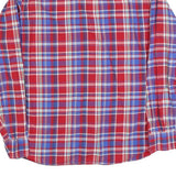 TOMMY HILFIGER Mens Red & Blue Check Shirt L Button-Down Long Sleeve Casual