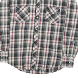 WRANGLER Mens Black & Cream Plaid Cotton Blend Shirt M Western Style Long Sleeve