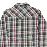 WRANGLER Mens Black & Cream Plaid Cotton Blend Shirt M Western Style Long Sleeve