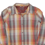 COLUMBIA Womens Orange & Grey Check Shirt M Outdoor Casual Long Sleeve Cotton