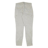 H&M Womens Slim Fit Beige Cargo Trousers W29 L29 Cotton Blend Zip Pockets