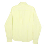 JOSEPH HOMME Mens Yellow & White Striped Shirt M Classic Cotton Blend Long