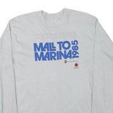 HEF-T Mens Grey Mail To Marina 1985 Graphic Long Sleeve Crew Neck T-Shirt L
