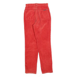 Womens Cotton Blend Slim Red Corduroy Trousers W25 L28 Zip Closure Stylish