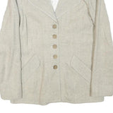 INFO Womens Beige Wool Blend Classic Jacket XXS Button Closure Plain Elegant