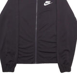 NIKE Mens Black Zip Jacket S Polyester Plain Sports Activewear Casual