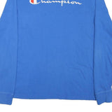 CHAMPION Mens Blue Long Sleeve Crew Neck Logo Embroidered T-Shirt M