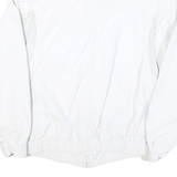 Womens White Leather Zip Jacket M Woven Classic Stylish Comfortable