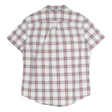 TOMMY HILFIGER Mens White & Navy Check Shirt L Short Sleeve Cotton Casual