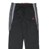 ADIDAS Mens Joggers Black & Grey Polyester Blend Regular Tapered L W36 L32