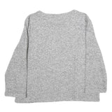CANDA Womens Grey Jumper Plain Crew Neck Basic Knit S Fashion Casual Layered