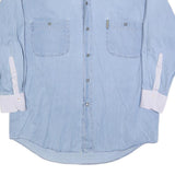 ARMANI JEANS Mens Blue Shirt S Button Cotton Blend Casual Stylish