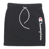 CHAMPION Womens Black Cotton Blend Mini Skirt XS Logo Print Casual Sportswear