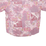 COTTON TOWN Mens Pink Pattern XL Short Sleeve Cotton Blend Shirt Relaxed Fit