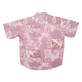 COTTON TOWN Mens Pink Pattern XL Short Sleeve Cotton Blend Shirt Relaxed Fit