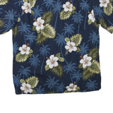 PACIFIC LEGEND Mens Blue Floral Hawaiian Shirt XL Cotton Blend Tropical Pattern