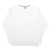 PUMA Womens White Cotton Blend Crew Neck UK 16 Sweatshirt Casual Sport